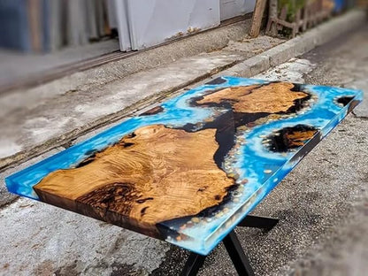 RESINHOMEFURNITURE Blue Ocean and Island Design Epoxy Resin Dining Table Living Room Table Conference Table Meeting Table Kitchen Table Hallway Table Entryway Table Side Table Home Décor