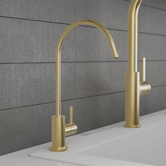 Karran Kestrel Single-Handle Filtered Water Faucet in Bronze 100% Lead-Free Brass, RO/Filtration System Ready, 360° High-Arc Spout, Spot-Free Finish Beverage Faucet (Spot Free Champagne Bronze)
