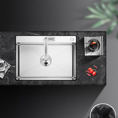 25" x 22" Drop-In Kitchen Sink, Single Bowl Topmount with Nano Coating & Workstation Design, Stainless Steel with Enhanced Durability