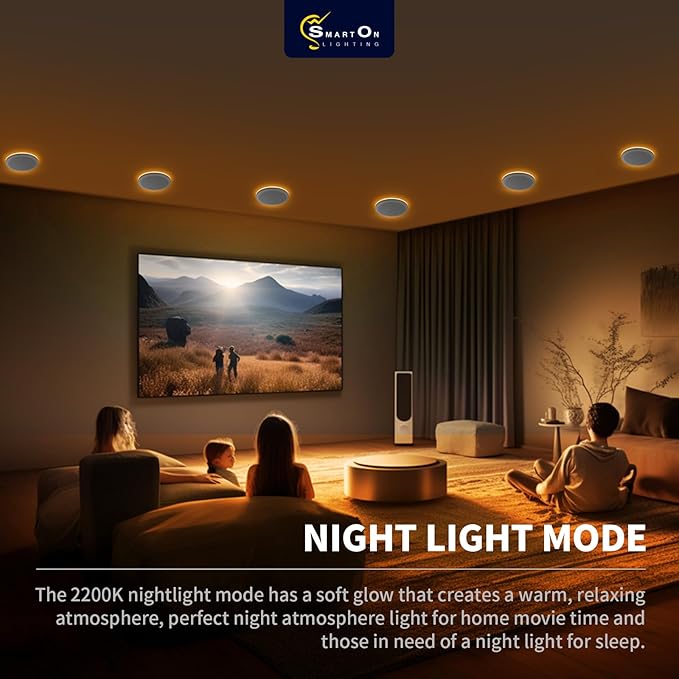 mw 7 Inch LED Flush Ceiling Light with Night Light White, 120V, 15W 2700K/3000K/3500K/4000K/5000K Selectable,Ceiling Lights Flush Mount with Night Light, PMMA Lens, ETL Certified, White, Hard-Wired