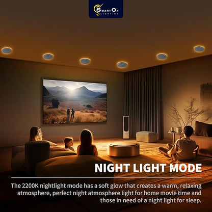 mw 7 Inch LED Flush Ceiling Light with Night Light White, 120V, 15W 2700K/3000K/3500K/4000K/5000K Selectable,Ceiling Lights Flush Mount with Night Light, PMMA Lens, ETL Certified, White, Hard-Wired