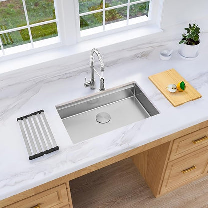 Undermount Kitchen Sink, 16 Gauge T-304S Stainless Steel Workstation Sinks with Accessories, 30" x 18" x 6" ADA-Compliant Large Kitchen Sink, 6 Inch Deep for ADA Sink,and RV kitchen SInk