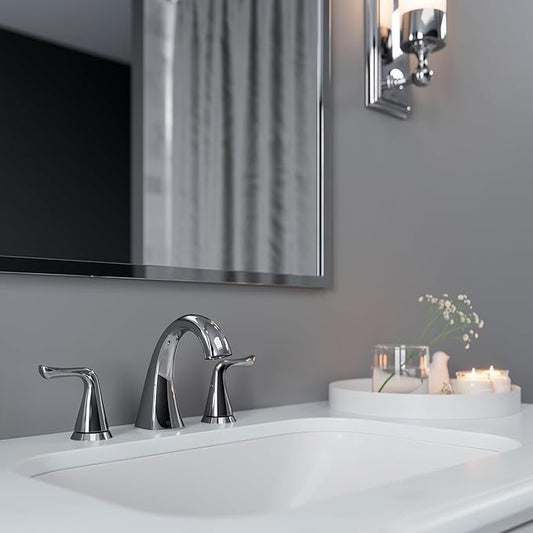 Pfister Willa Bathroom Sink Faucet, 8-Inch Widespread, 2-Handle, 3-Hole, NSF Certified, Polished Chrome Finish, LF049MALCC (Pack of 3)