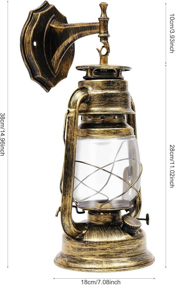 Wall Porch Light Vintage Rustic Lantern Lamp Indoor Outdoor Industrial Retro E27 Wall Lighting Fixture for Wall, Garage, Front Porch (C)