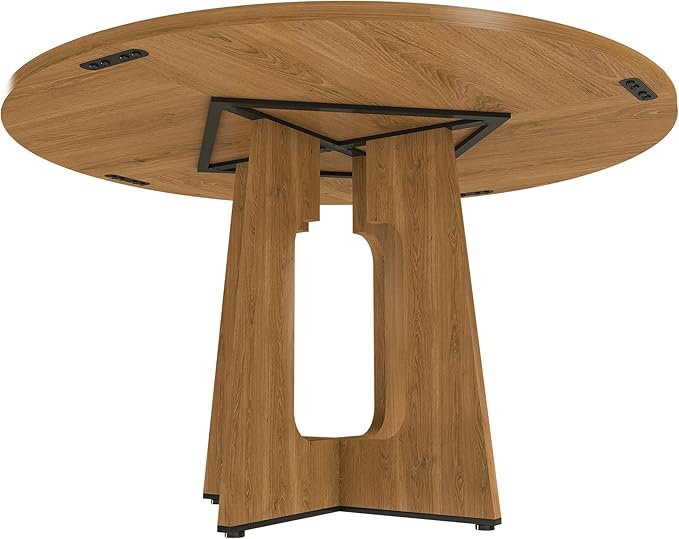 Modern Extendable Dining Table with Folding Tabletop, Kitchen Island with Wheels, Hooks & Drawers - Space Saving Sturdy Frame Construction, Easy Assembly Kitchen & Dining Room Furniture,CreamWhite-Nat