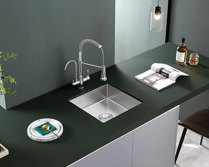 20x16 Inch Undermount Kitchen Sink, Brushed Stainless Steel Compact Sink for Small Kitchen & Bar, 6 inch Deep Wet Bar Sink Single Basin Bowl