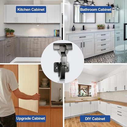 Cabinet Hinges 2 Pack Frameless Inset Soft Close Concealed Hinge for Kitchen Self-Closing 110° 4D Adjustment Speed Control Ideal for Upgrading Kitchen Cabinet Doors and Drawers