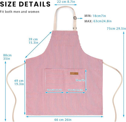 BeLuyi 2 Pack Adjustable Bib Apron with 2 Pockets Chef Cooking Kitchen Restaurant Aprons for Women Men