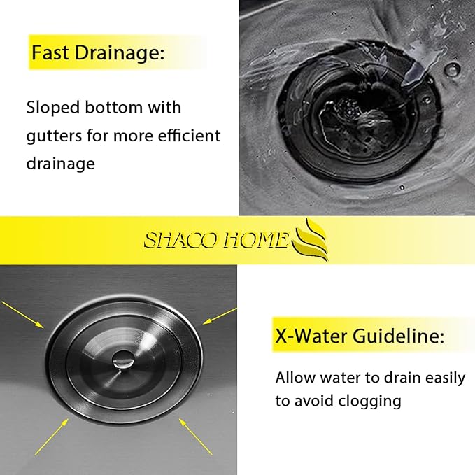 SHACO Double Bowl 60/40 Black Farmhouse Sink, 33x22 Inch Stainless Steel Apron Front Divided Double Basin Farmhouse Kitchen Sink, Gunmetal Black Farm Workstation Sink