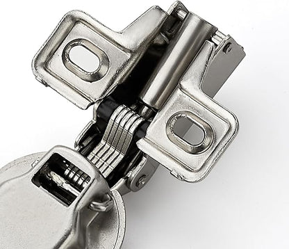Ravinte 50 Pack 25 Pairs 1/2 Inch Overlay Brushed Nickel Short Arm Kitchen Cabinet Hinges,Soft Close 105 Degree Concealed Hinges with Screwdriver and Mounting Screws Used for Face Frame Door