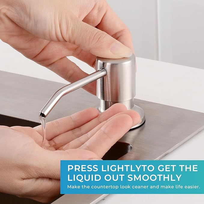 Pull Down Kitchen Faucet with Soap Dispenser - Brushed Nickel Single Handle Kitchen Faucets, High Arc Stainless Steel Pull Out Kitchen Sink Faucet with Deck for RV Laundry Farmhouse Bar