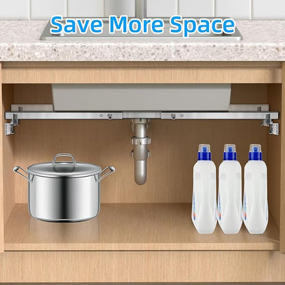 Qualward Undermount Sink Supports Brackets,Adjustable Undermount Sink Support, Stainless Steel Installation Kit for Undermount Kitchen Sink (20-55 inches)
