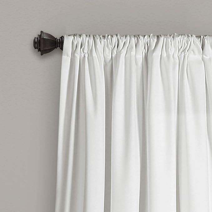 Lush Decor Allison Ruffle Light Filtering Window Curtain Panels Pair 40" W x 95" White - Coquette Curtains for Bedroom - Drapes - Ruffle Curtains Kids