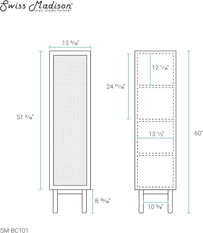 Classé 15" W x 60" H x 15" D Linen Cabinet in Oak