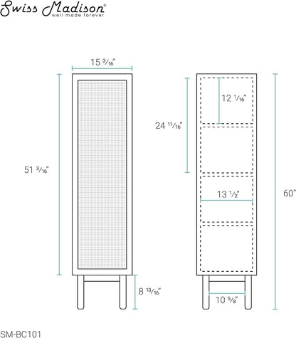 Classé 15" W x 60" H x 15" D Linen Cabinet in Oak