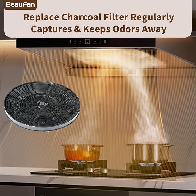 4 ‎WRHF004S2 Carbon Charcoal Filters Compatible with Winflo 30 In. Convertible Under Cabinet Ductless/Stainless Steel Glass Island Range Hood