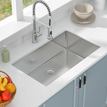 30 Kitchen Sink - Oumuch 30x18 Undermount Sinks 16 Gauge Stainless Steel Kitchen Sinks Single Bowl Sink Under Counter Basin for Kitchens