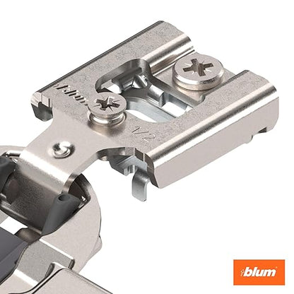 Blum Compact BLUMOTION Hinge (10 Kits), 1/2" Overlay, 105° Opening Angle, Steel, Integrated Soft-Close Hinges for Face Frame Cabinets