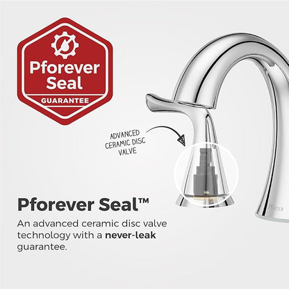 Pfister Willa Bathroom Sink Faucet, 8-Inch Widespread, 2-Handle, 3-Hole, NSF Certified, Polished Chrome Finish, LF049MALCC (Pack of 3)