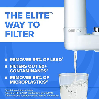 Brita Faucet Mount Water Filter System, White, No-Wait Filtration, Easy Install, Multi-Use Tap Water Filter for Kitchens, Bathrooms & Small Spaces