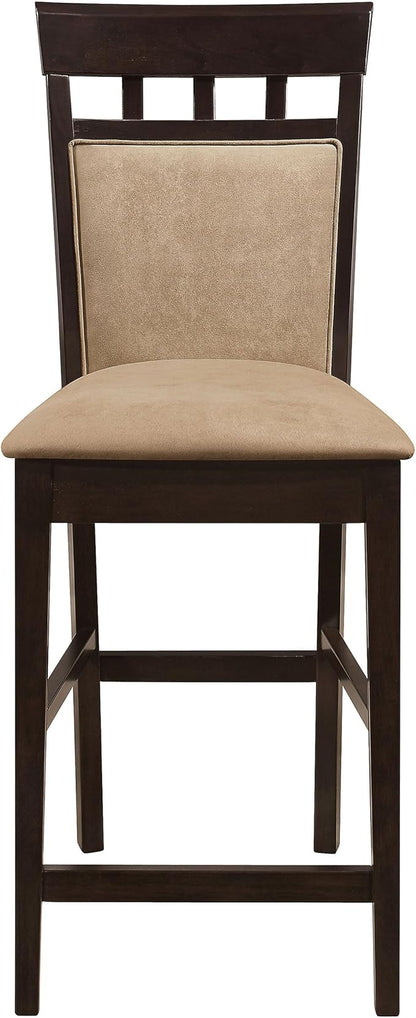 Coaster Home Furnishings - Gabriel - Wood Upholstered Counter Height Chairs (Set of 2) - Closed Back, Padded Seat and Back - Dining Room & Kitchen - Cappuccino - 100219