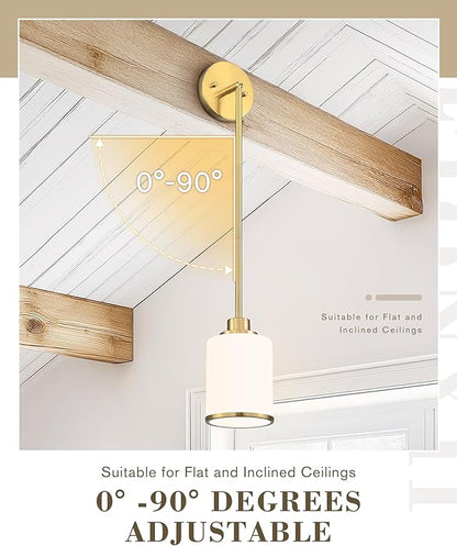 Beionxii Brushed Gold Pendant Lights Kitchen Island, Modern Kitchen Pendant Lighting Over Island, Hanging Lights with Clear Glass for Sink, Dining Room, Entryway, BX-PL02BG