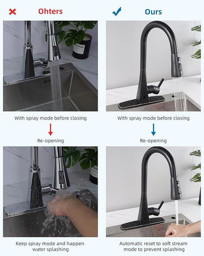 Hibbent Stainless Steel Pull Down Spray Head Replacement with 15 Adapters, NSF/ANSI/CAN 61 & CUPC Certified 3-Function Kitchen Faucet Nozzle Compatible with Moen, Delta, Kohler, Oil-Rubbed Bronze