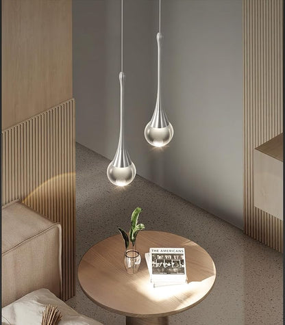 Modern Pendant Light LED Crystal Chandelier for Kitchen Island Dimmable Crystal Pendant Lighting for Dining Room Bedroom Silver