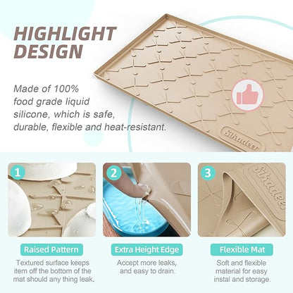 SIKADEER 40" x 19" Under Sink Mat Waterproof, Silicone Mat Kitchen Drawer Shelf and Cabinet Liner, Sink Protector for Kitchen Organizers and Storage, Boot Tray Pet Food Mats
