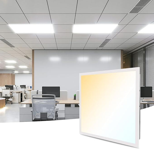 Art3d 1 Pack 2x2 FT LED Flat Panel Light, 3CCT Selectable Color Temperature 3000K/4000K/5000K, 0-10V Dimmable 5500LM Flush Mount Ceiling Light, 20W/30W/40W Drop Ceiling Light, UL&ETL Listed