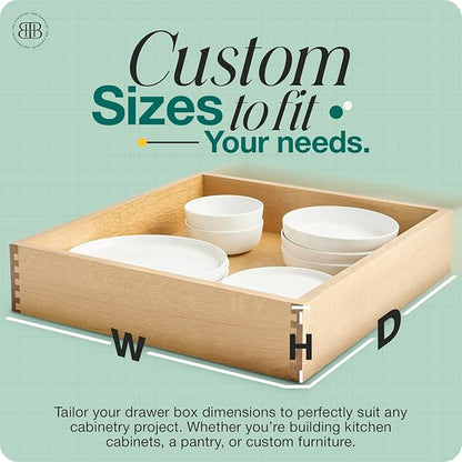 B&B HARDWARE Drawer Organizer – Customizable Pull-Out Storage for Kitchen & Pantry Cabinets – Drawer in UV-Lacquered Birch or Particleboard with Vinyl Wrap -