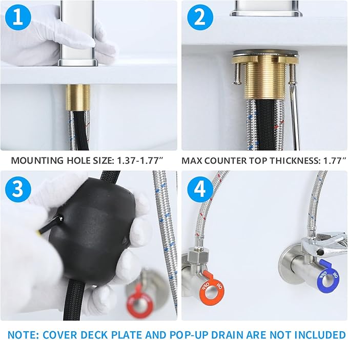 HANLIAN Single Hole Bathroom Pull Out Faucet with Rotating Spout, One Handle Faucet for Bathroom Sink, Modern Bathroom Faucet with Pull Down Sprayer, 3 Modes Lavatory Vanity Faucets (Chrome, Regular)