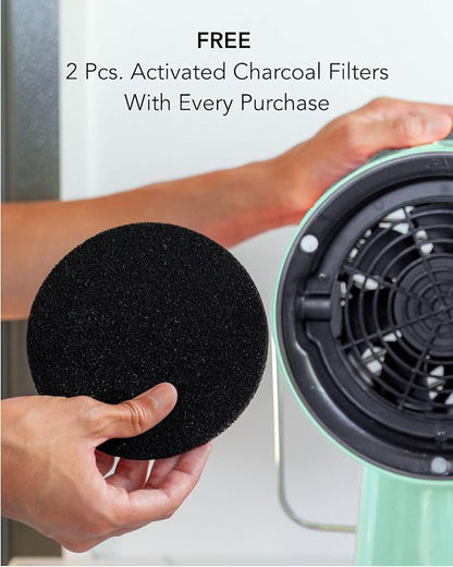 AirHood Wired Range Hood | Portable Kitchen Exhaust Fan with 2 Activated Charcoal Air Filter & Stainless-steel Oil Filter | Easy to Clean - Ideal for Indoor Cooktop Use (Mint Green)