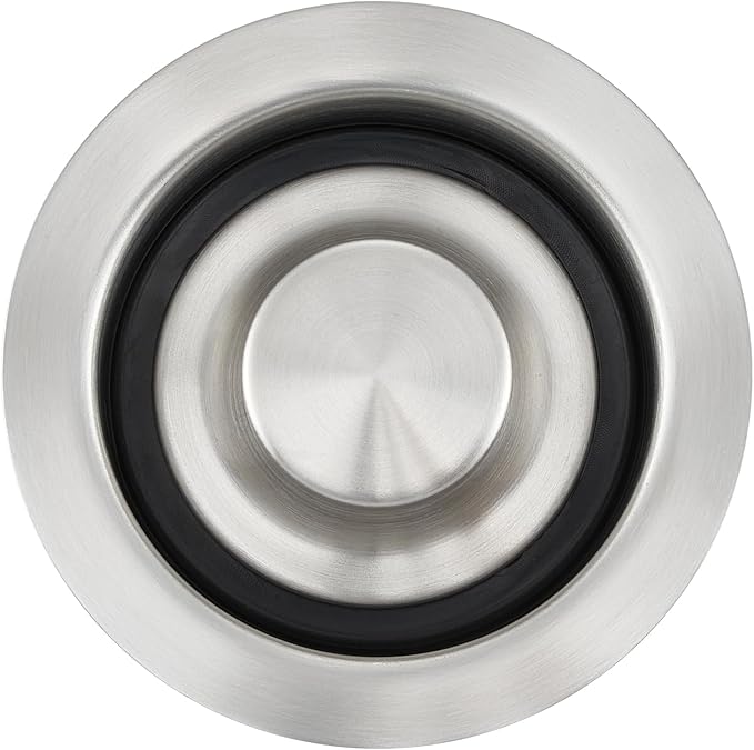Luxier GD02-B Kitchen Sink Garbage Disposal Flange and Stopper in Brushed Stainless Steel