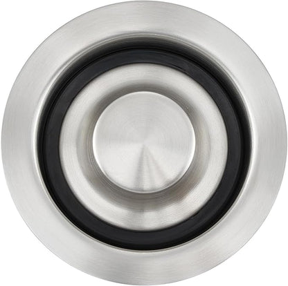 Luxier GD02-B Kitchen Sink Garbage Disposal Flange and Stopper in Brushed Stainless Steel