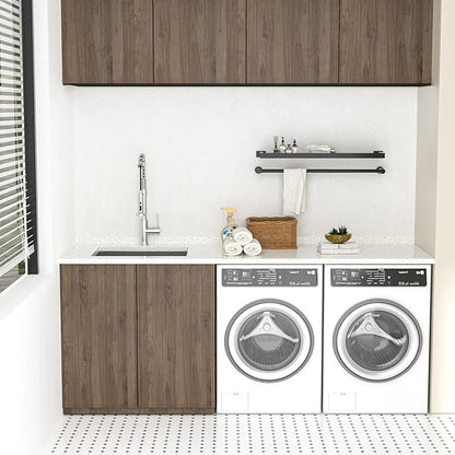 Lordear 24 Laundry Sink Stainless Steel - 24" x 19" x 13" Undermount Sink Single Bowl 16 Gauge Stainless Steel Deep Laundry Room Utility Sinks Handmade Under Counter Kitchen Basin