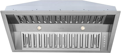 Hauslane Range Hood Insert 40 Inch Pro-Style - Stainless Steel Built-In Vent with 800 CFM Suction, Quiet Operation, LED Lights, 3-Speed Fan, 21" Deep, Ducted/Ductless Convertible for Insert Mount