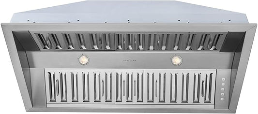 Hauslane Range Hood Insert 40 Inch Pro-Style - Stainless Steel Built-In Vent with 800 CFM Suction, Quiet Operation, LED Lights, 3-Speed Fan, 21" Deep, Ducted/Ductless Convertible for Insert Mount