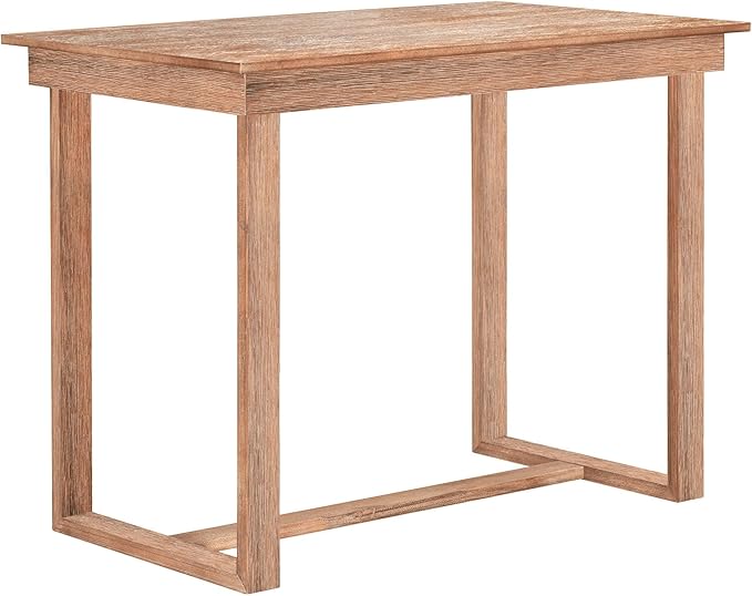 VilroCaz Farmhouse Counter Height Dining Table Set for 4, Wooden 5-Piece Kitchen Pub Bar Table Set, 47'' Rectangular Dining Table and 4 Upholstered Counter Height Chairs for Small Places (Brown-H)