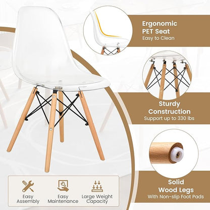 Tangkula Dining Table Set for 4, Modern Kitchen Table and Chairs, Glass Table and Chairs Set of 4 for Small Living Room, Kitchen