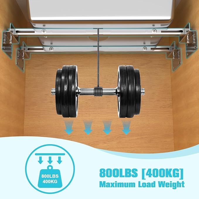 Heavy Duty Undermount Sink Brackets & Kitchen Sink Installation Parts Kit - 800 lbs Capacity Adjustable Stainless Steel Support, Horizontal Space-Saving Design for Kitchen Sinks (71-100cm)