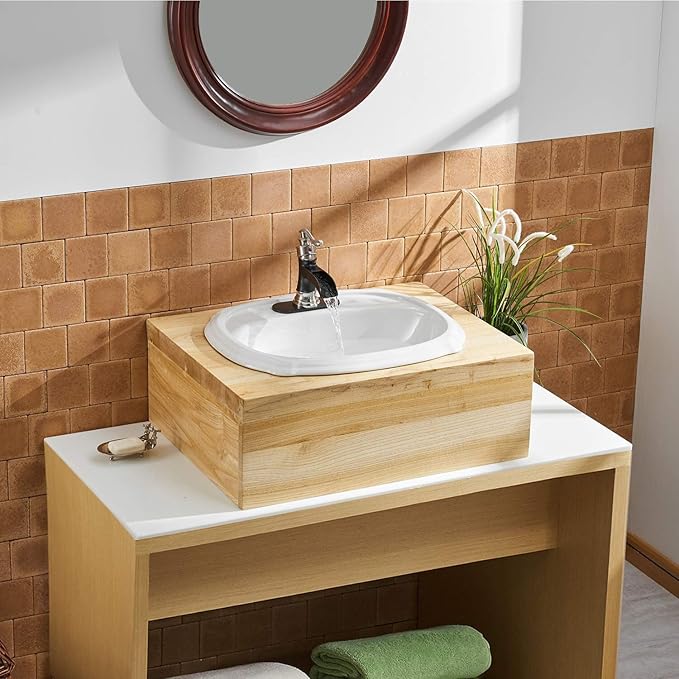 BWE Waterfall Bathroom Faucet Single Hole Oil Rubbed Bronze with Brushed Nickel for Bathroom Sink Farmhouse Single Handle Vanity Faucets Lavatory Mixer Tap