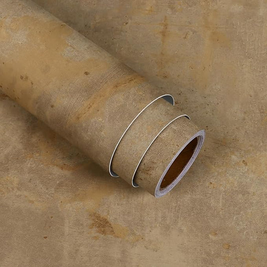 VaryStyle 15.7"x393" Luxury Brown Concrete Wallpaper Peel and Stick Thick Industrial Concrete Contact Paper for Walls Vinyl Roll Removable Waterproof Faux Cement Wallpaper for Bathroom Living Room