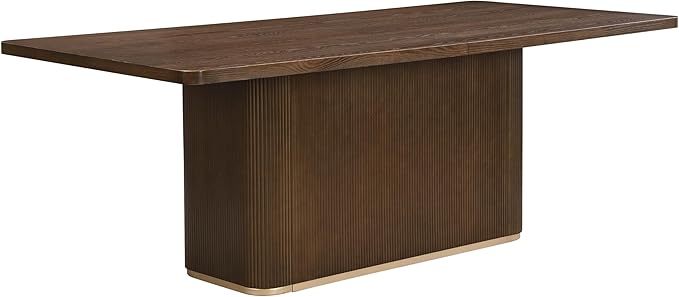Christopher Knight Home Scout 84 Inch Dining Table for 6 People, Modern Kitchen Table with Pillar Legs, Wooden Rectangular Spacious Dinner Furniture for Dining Room, Home Office, Walnut