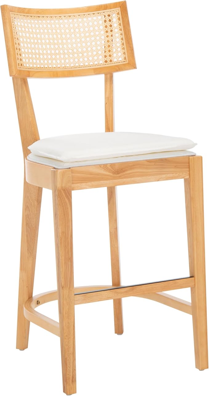SAFAVIEH Home Collection Galway Natural 27-inch Seat Height Counter Stool for Kitchen Island Breakfast Nook