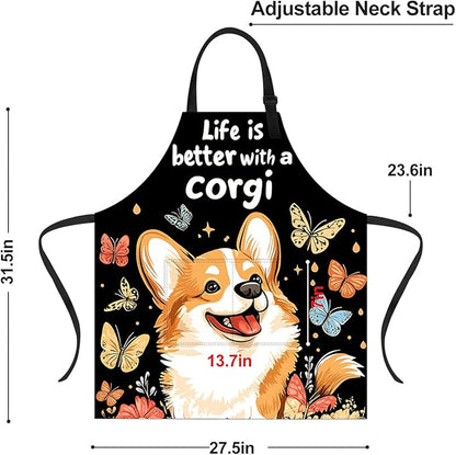 Apron Adjustable Waterproof with Two Deep Pockets Wowen men for Summer BBQ Pool Parties & Resorts