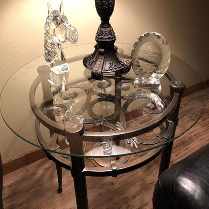 Fab Glass and Mirror 48" Round 1/2" Inch Thick Tempered Ogee Edge Polish Glass Table Top, Clear