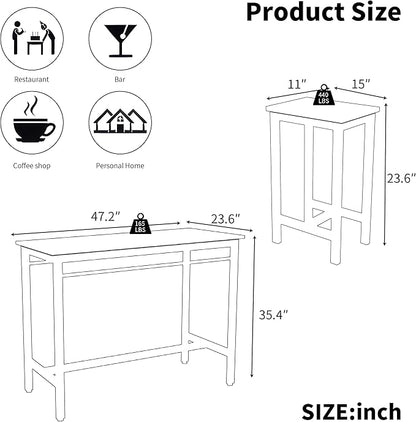5-Piece Bar Height Table and Chairs Set – Modern Kitchen Table with 4 Bar Stools, Compact Dining Table Chairs Set,Perfect for Kitchen Island with Seating,Dining Table with Chairs (Grey)
