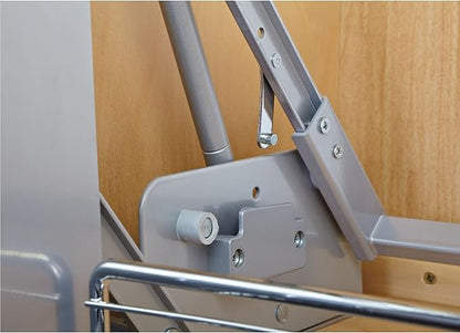 Rev-A-Shelf 24" Pull Down Heavy Duty Shelf Organizer for Tall Kitchen/ Bathroom Cabinets, Dual Tier Wall Mounted Pantry Storage, Chrome, 5PD-24CRN