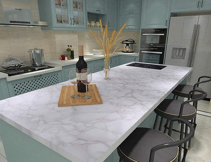 Art3d 120"x17.3" Self-Adhesive Wallpaper, Peel and Stick Grey Marble Paper, Matt